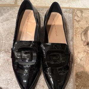 Who What Wear Glossy Black Loafers
